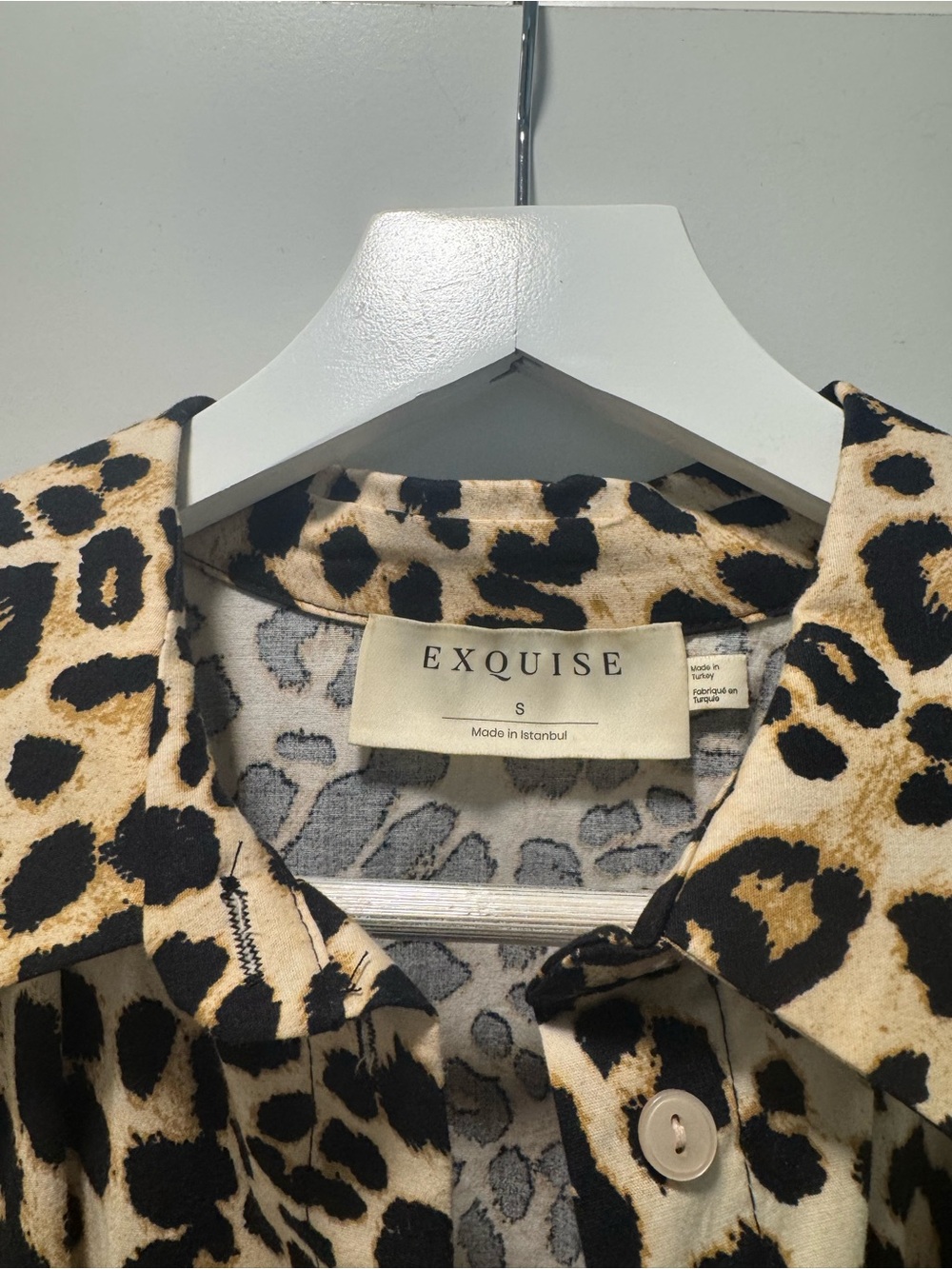 Anthropologie Leopard Print Short Sleeve Midi Dress - Beige & Black - Picture 2 of 2